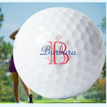 Custom Elegant Floral Name and Monogram Golf Balls<br><div class="desc">A lovely gentle floral monogrammed golf ball --This is a great gift for all golf lovers -- simple and elegant. Personalize it with your/her initials/monogram and first name.   If you have any design questions or a special request,  please send an email to: charmdesignstudio@rcn.com</div>