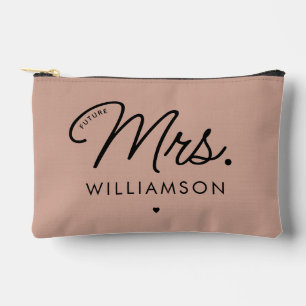Custom Elegant Future Mrs. Modern Engagement Accessory Pouch