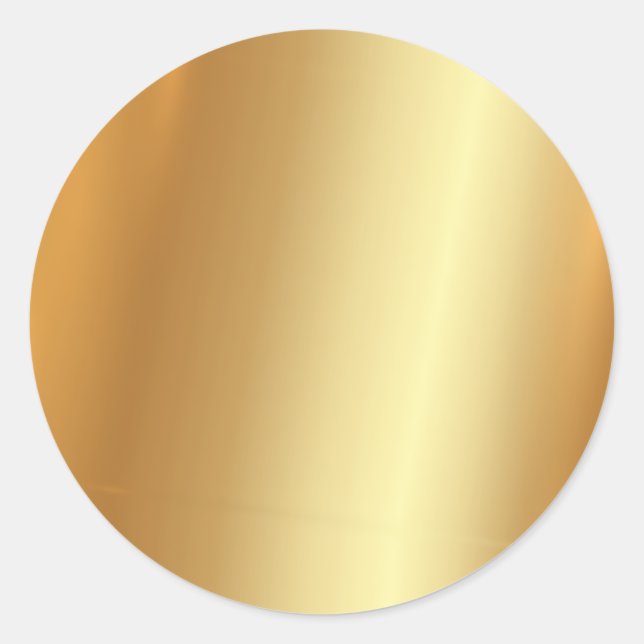 Custom Elegant Glamour Faux Gold Blank Template Classic Round Sticker (Front)