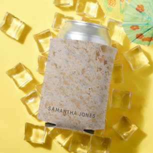 Custom Elegant Gold Cowhide Modern Cowgirl Can Cooler