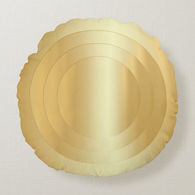 Custom Elegant Gold Look Trendy Template Round Pillow (Front)