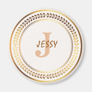 CUSTOM ELEGANT GOLD MONOGRAM TEMPLATE MAGNET