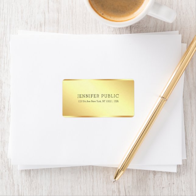 Custom Elegant Gold Professional Simple Template Label (Insitu)