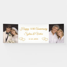 Custom Elegant Golden 50th Anniversary Party Photo