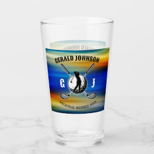Custom Elegant Golf Monogram Design Glass