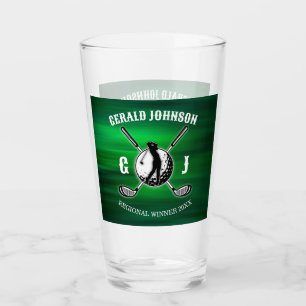 Custom Elegant Golf Monogram Design Glass