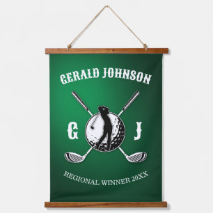 Custom Elegant Golf Monogram Design Hanging Tapestry