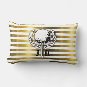 Custom Elegant Golf Monogram Design Lumbar Pillow