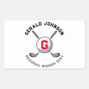 Custom Elegant Golf Monogram Design Sticker