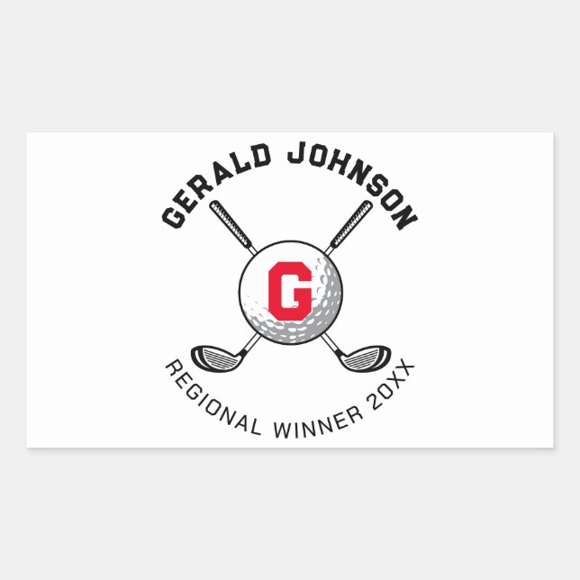 Custom Elegant Golf Monogram Design Sticker (Front)