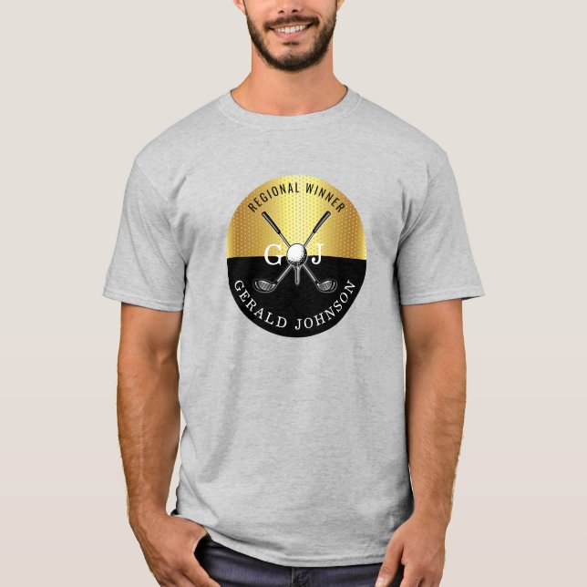 Custom Elegant Golf Monogram Design T-Shirt (Front)
