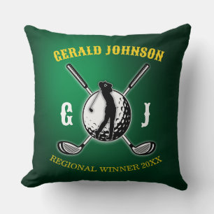 Custom Elegant Golf Monogram Design Throw Pillow