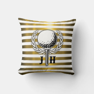 Custom Elegant Golf Monogram Design Throw Pillow