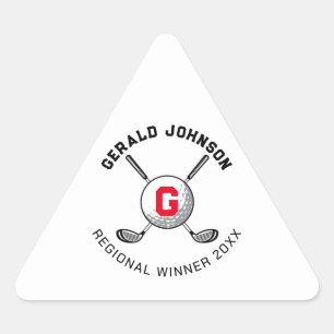 Custom Elegant Golf Monogram Design Triangle Trian Sticker