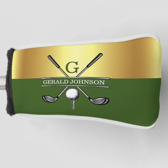 Custom Elegant Golf Monogram Golf Head Cover (Front)