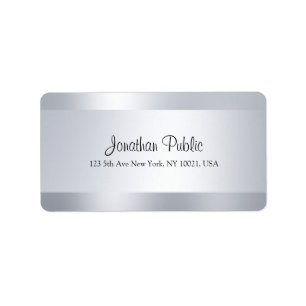 Custom Elegant Handwritten Script Silver Template Label