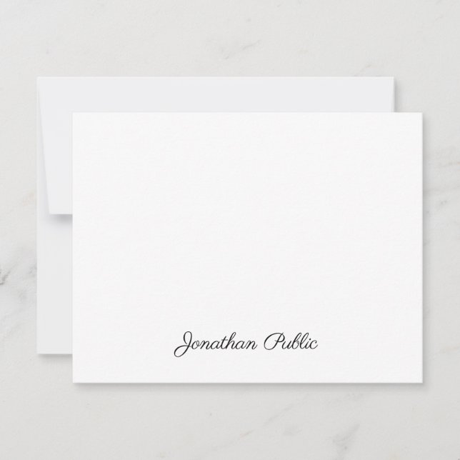 Custom Elegant Handwritten Script Text Simple Flat Card (Front)
