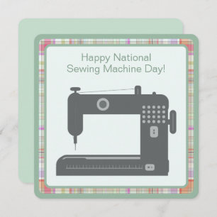 Custom Elegant Happy Sewing Machine Day DIY Art Holiday Card