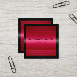 Custom Elegant Hot Pink Stainless Metal Square Business Card