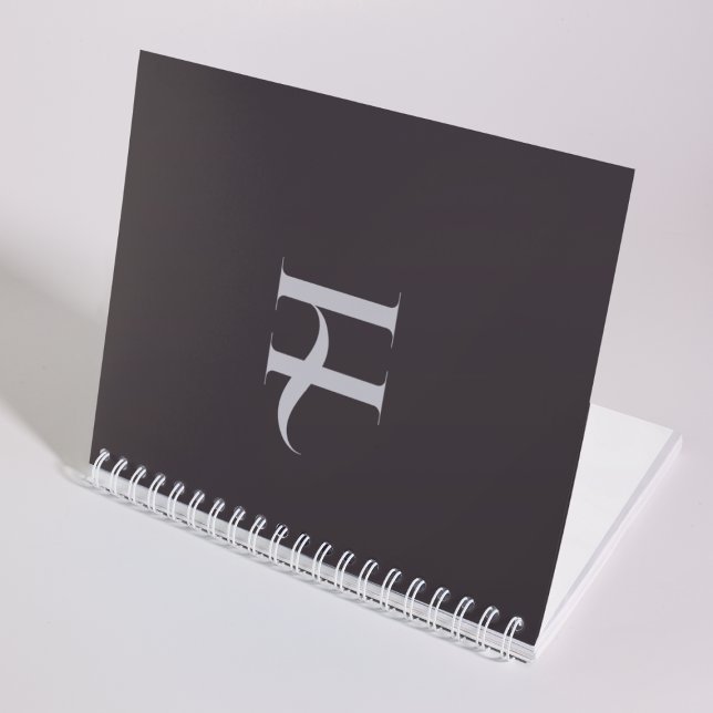 Custom Elegant Initial Name Olive Green Typography Notebook (Creator Uploaded)