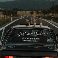 Custom Elegant Just Married Car Wedding Banner