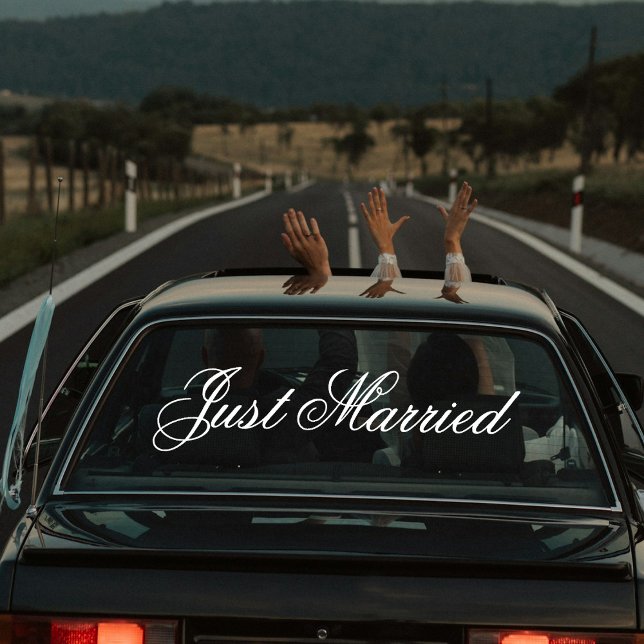 Custom Elegant Just Married Car Wedding Banner  Window Cling (Custom Elegant Just Married Car Wedding Banner Window Cling)