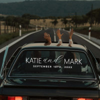 Custom Elegant Just Married Car Wedding Banner