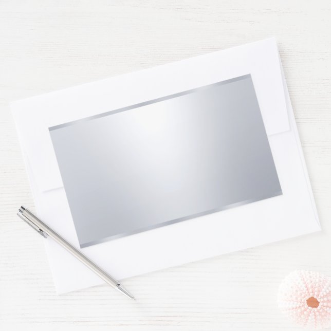 Custom Elegant Look Faux Silver Blank Template Sticker (Envelope)