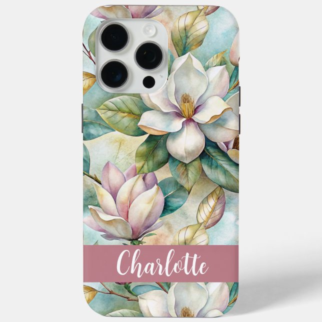 Custom Elegant Magnolias Case-Mate iPhone Case (Back)