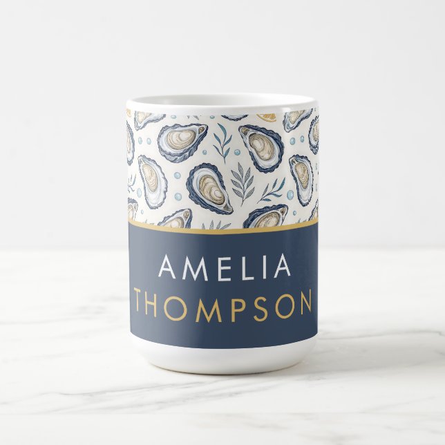 Custom Elegant Marine Oysters Coffee Mug (Center)