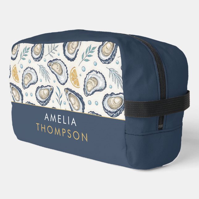 Custom Elegant Marine Oysters Dopp Kit (Left Corner)