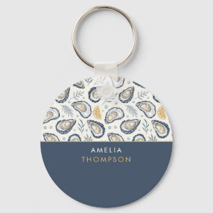 Custom Elegant Marine Oysters Keychain