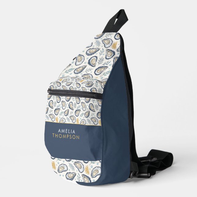 Custom Elegant Marine Oysters Sling Bag (Right Corner)