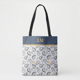 Custom Elegant Marine Oysters Tote Bag