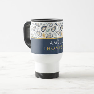 Custom Elegant Marine Oysters Travel Mug