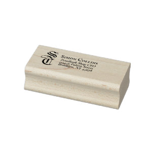 Custom Elegant Medieval Monogram Return Address Rubber Stamp