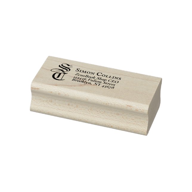 Custom Elegant Medieval Monogram Return Address Rubber Stamp (Stamp)