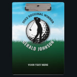 Custom Elegant Men Golf Monogram Design Clipboard<br><div class="desc">Minimalist Custom Elegant Golf Monogram Design by Edward Eksi. Easy modification of INITIALS and TEXTS for your needs.</div>