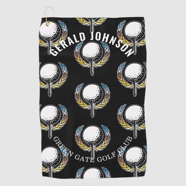 Custom Elegant Minimalist Golf Design Golf Towel (Front)