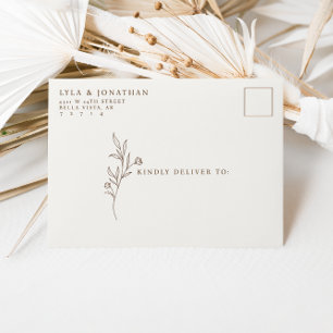 Custom Elegant Minimalist Ivory & Rust Wedding Envelope