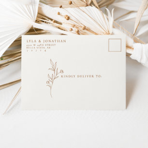 Custom Elegant Minimalist Ivory & Rust Wedding Envelope
