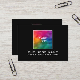 Custom Elegant Modern Add Your Company Logo Here Business Card