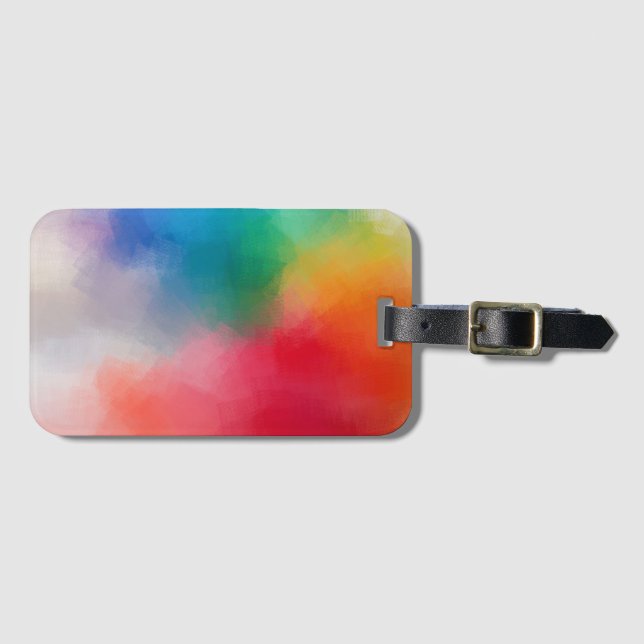Custom Elegant Modern Colourful Abstract Blank Luggage Tag (Front Horizontal)