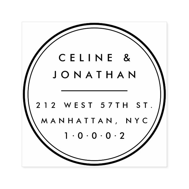 Custom Elegant Modern Couple Wreath Return Address Rubber Stamp (Imprint)