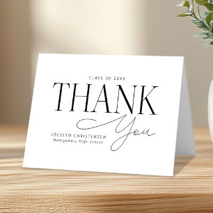Custom Elegant Modern Graduation Thank You Cards