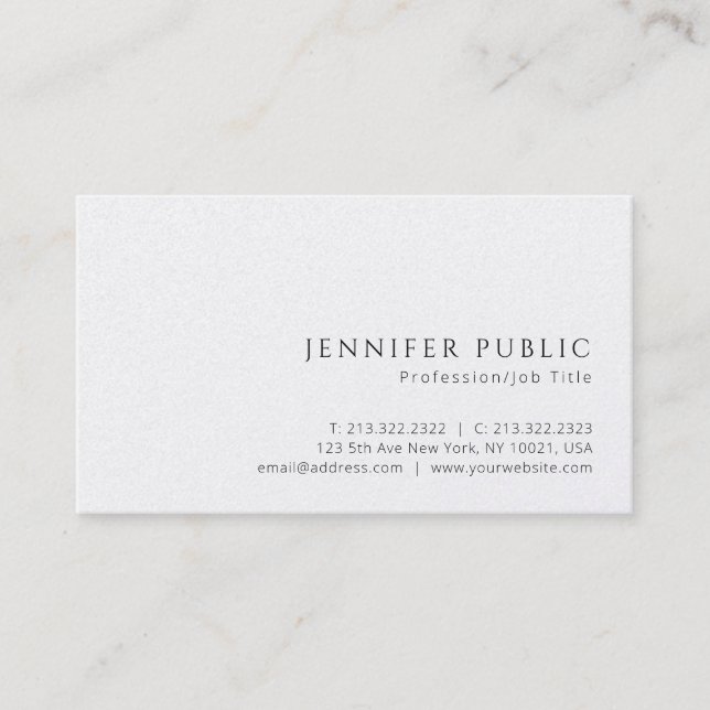 Custom Elegant Modern Luxury Premium Pearl Business Card (Front)