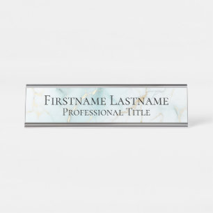 Custom Elegant Modern Marble Acrylic Desk Name Plate