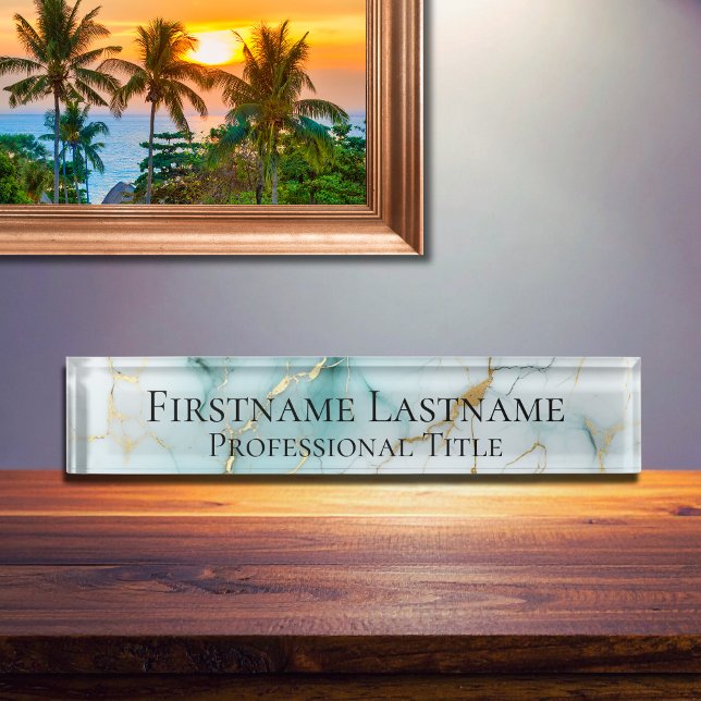 Custom Elegant Modern Marble Acrylic Nameplate (Creator Uploaded)