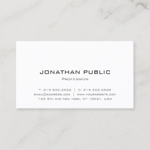 Custom Elegant Modern Minimalistic Clean Template Business Card