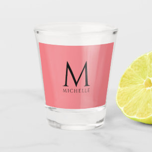 Custom Elegant Modern Monogram Template Plain Shot Glass